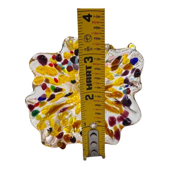 Handcrafted Artisan Glass Confetti Flower Twisted Stem Millefiori Decorative Art - Picture 6 of 6
